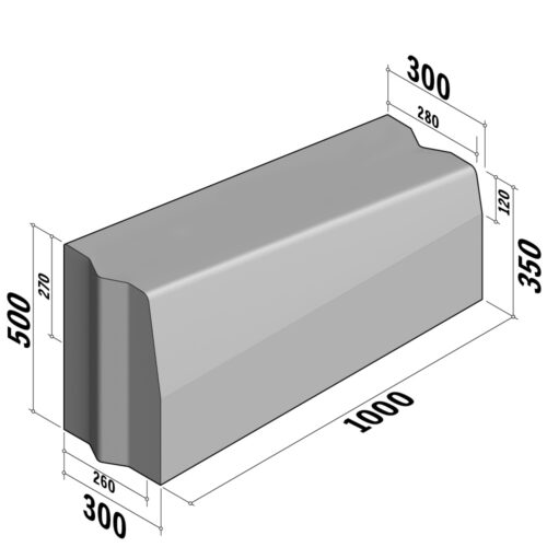 Highway 260-300x500 | 260-300x500 | Transition | to 280-300x240 | L-1000 | Half-Battered | VBVB