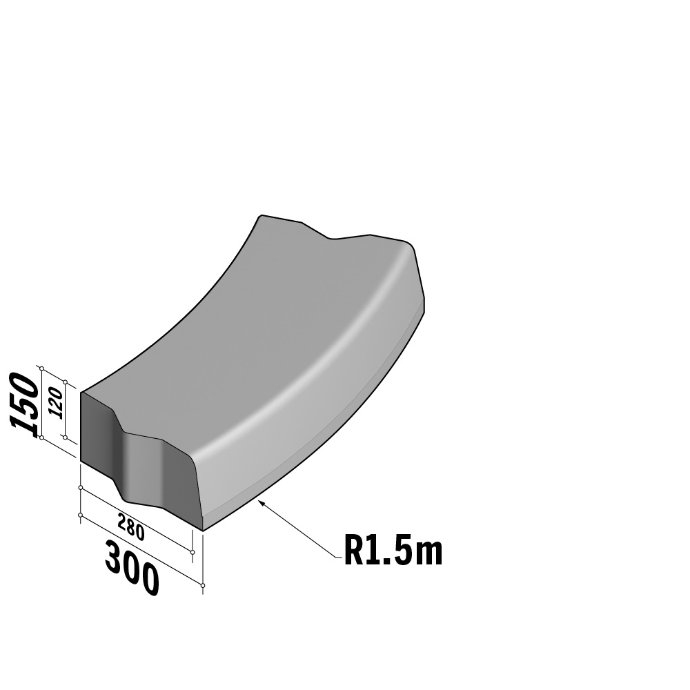 Highway 280-300x150 | 280-300x150 | Radius | L-785 | External | 1.5m | Half-Battered | VB