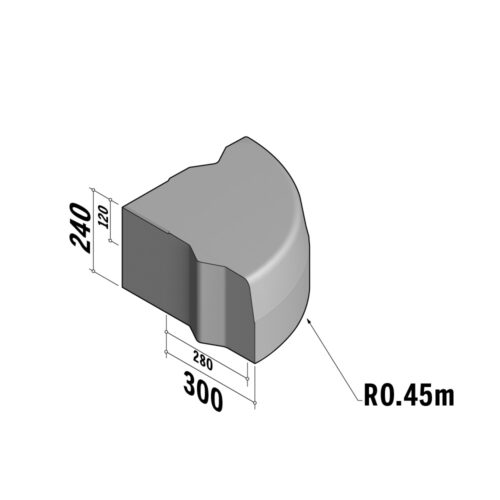 Highway 280-300x240 | 280-300x240 | Return Radial | External | 90° | 0.45m | Half-Battered | VB