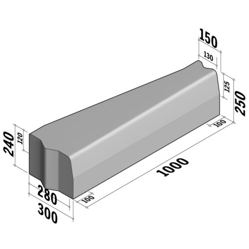 Highway 280-300x240 | 280-300x240 | Transition | to 130-150x250 | L-1000 | Half-Battered | VBVB