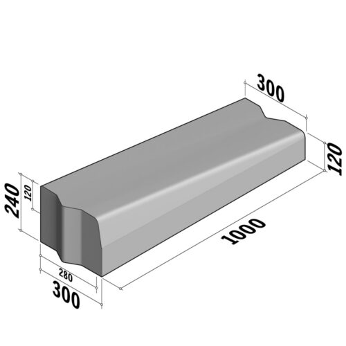 Highway 280-300x240 | 280-300x240 | Drop Transition | to 300x120 | L-1000 | Left | Half-Battered | VB
