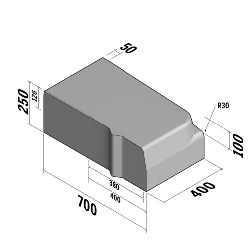 Highway 380-400x250 | 700x250 | Entry Kerb | L-400 | Left | Half-Battered | VB