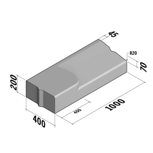 Highway 400 Entry | 400x200 | Entry Kerb | L-1000 | Left | Bullnose | VB