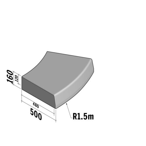 Highway 480-500x160 | 480-500x160 | Radius | L-785 | External | 1.5m | Half-Battered | SQ