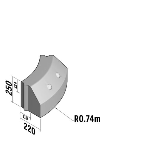 Reflector 110-220 | 110-220x250 | Radius | L-580 | External | 0.74m | Splay | VB