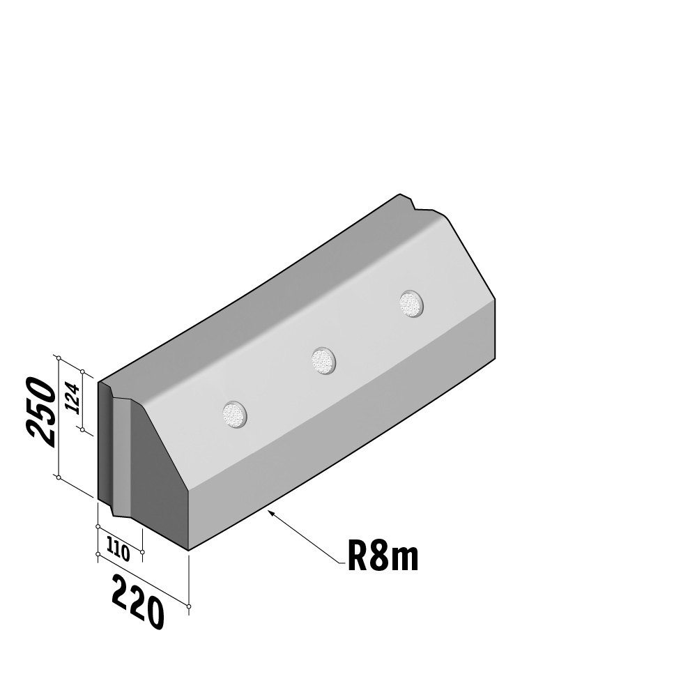 Reflector 110-220 | 110-220x250 | Radius | L-785 | External | 8m | Splay | VB