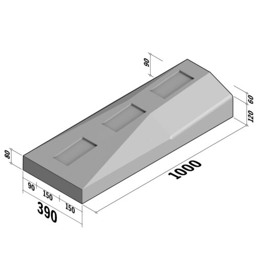Segregator 150-390 | 150-390x180 | End | L-1000 | Left | Splay | SQ