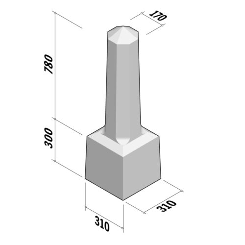 Alphen | Bollard Point | Reinforced | H1080-Ø170