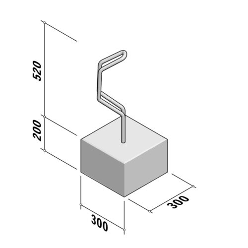 Bicycle Stands | 45 degree | Galvanized bracket 45° | 300x300x200