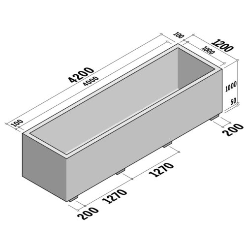 Bloem | Rectangular XL | 1200x4200x1000