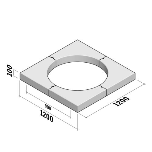 Closed Tree Surround 1200 | Return Corner | without holes | 600x600x120 | 0.45m