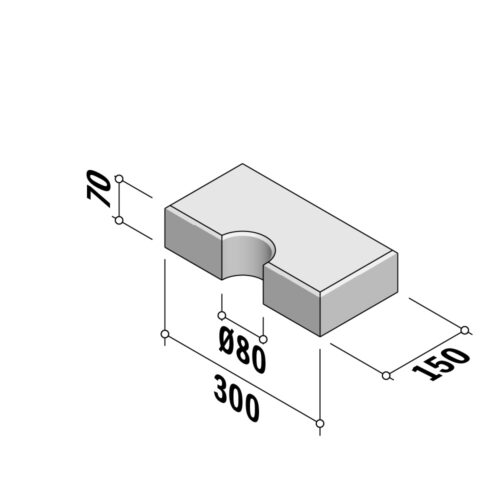 Cutout Flags | Cutout 150x300 | 70mm Thick | Ø80mm