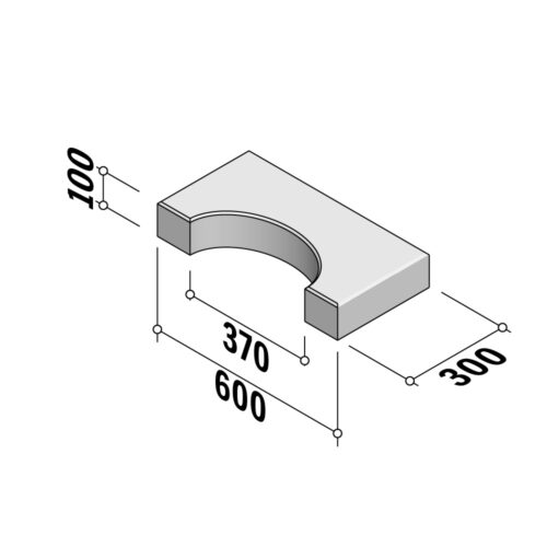 Cutout Flags | Cutout 300x600 | 100mm Thick | Oval 370x270mm