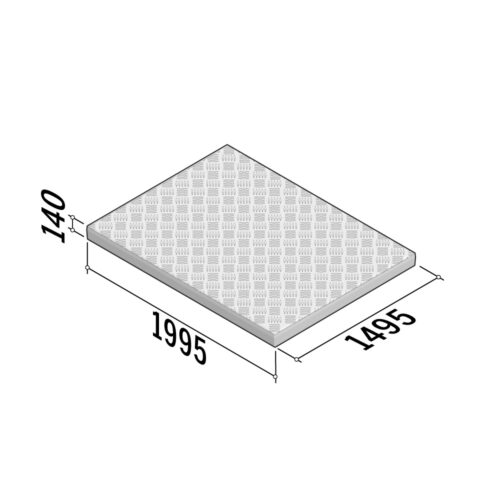 Double XL Aesthetic | Checkerplate Reinforced | 1995x1495x140