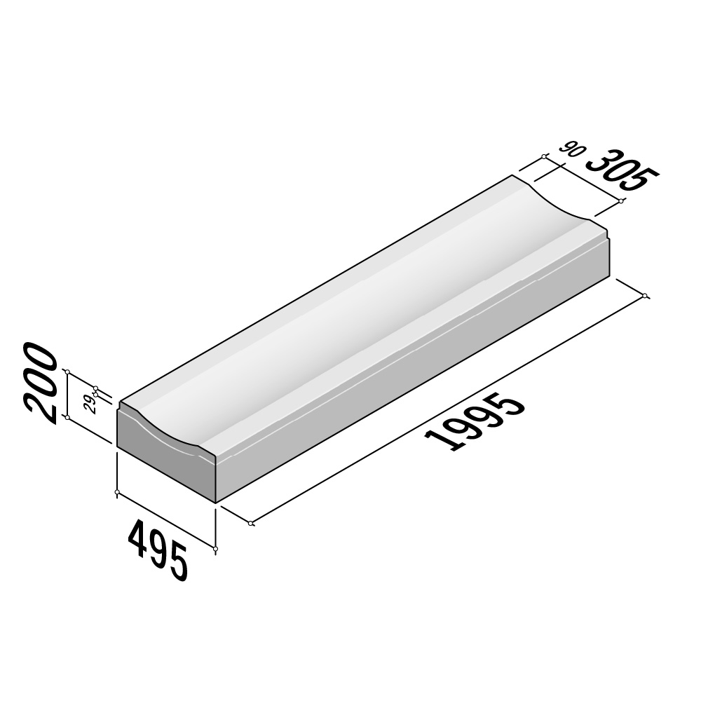 Double XL Drainage | Open Gutter Liquid Tight | 495x200x1995