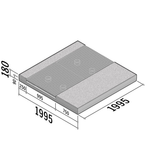 Double XL Sport | Brush Plate | 1995x1995x180