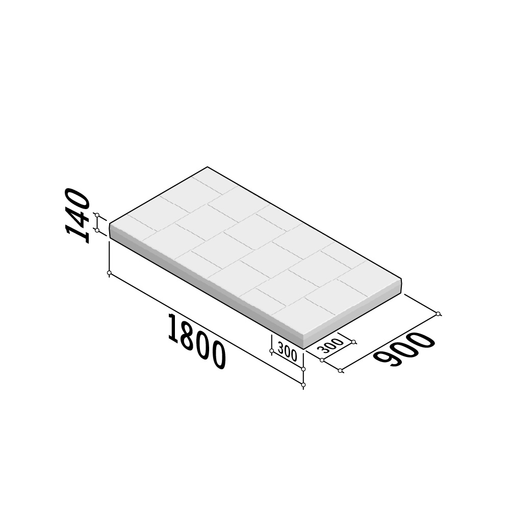 Double XL Standard | Stretcher Pattern Reinforced | 1800x900x140