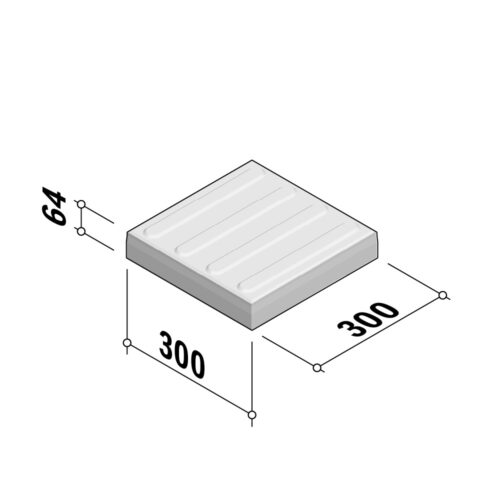 Dutch Tactiles | 4 Ribs 300x300 | 64mm Thick