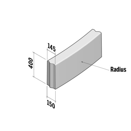 Flowerbed 150 | Radius External | 150x400 | L785 | 0.5m | VB