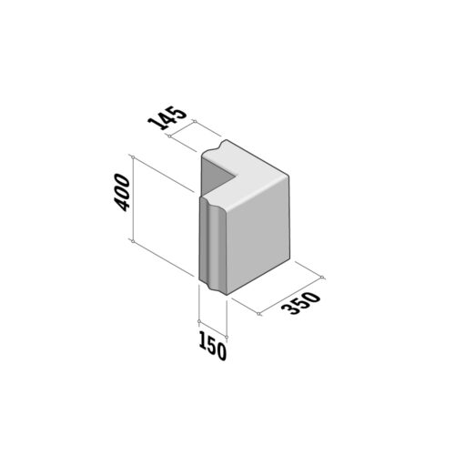 Flowerbed 150 | Return External | 150x400 | L350 | 90° | VB