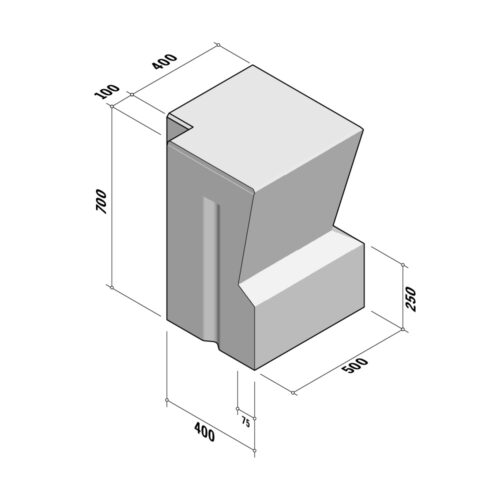 Grand Bastion | Return External | 400-320x700 | L500 | 90° | VVB