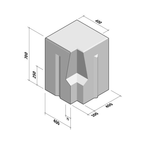 Grand Bastion | Return Internal | 400-320x700 | L100 | 90° | VVB