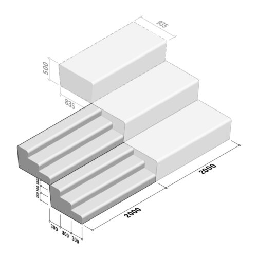 Grandstand Stair | Straight | Grandstand Stair | 900x480 | L2000