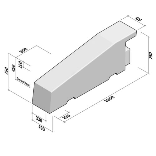 Greenline | End Transition | A 450 Seat | 410-450x750 | L2000 | Left