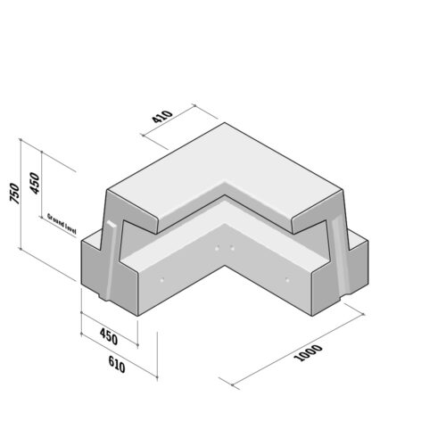 Greenline | Return Internal | A 450 Seat | 410-450x750 | L1000 | 90°