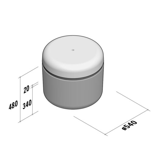 Mellow Stool | Small | Concrete-Concrete Reversed | H480-Ø540