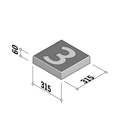 Number Flags | 315x315 | 60mm Thick | 0-9