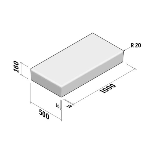 Stair Steps | 500x160 | End with recess | L1000 | Left