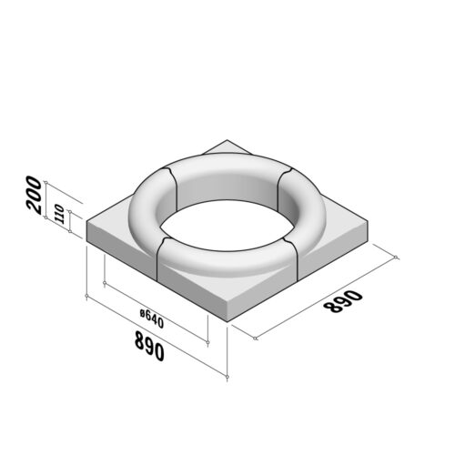 Resi Tree Surround 900 | Return Corner | 450x450x200 | 0.325m