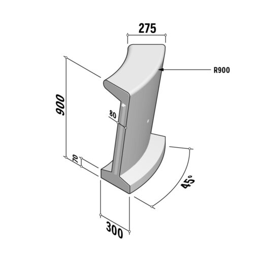 Sand Box | Radius External | 900x300 | 300x900 | L700 | 0.9m