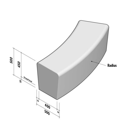 Solid Double Sided | Radius External | 500-450x500 | L1570 | 2m