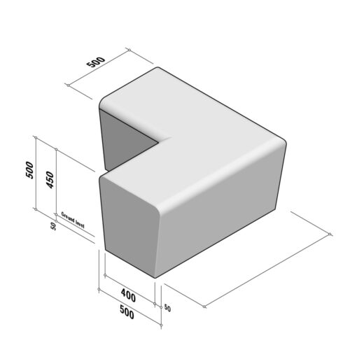 Solid Double Sided | Return External | 500-450x500 | L1000 | 90°