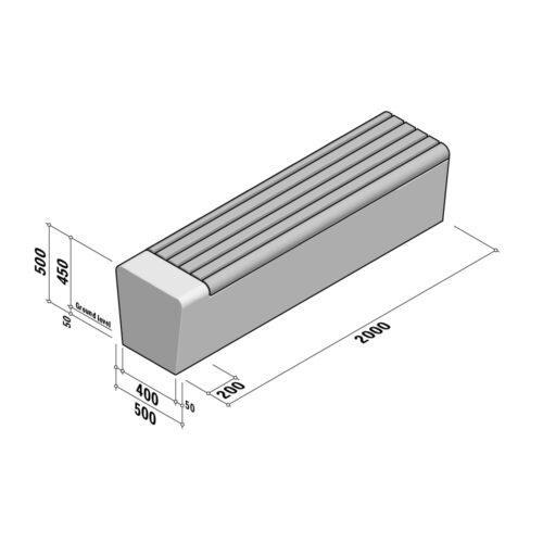 Solid Double Sided | Straight | Seat | 500-450x500 | L2000 | End