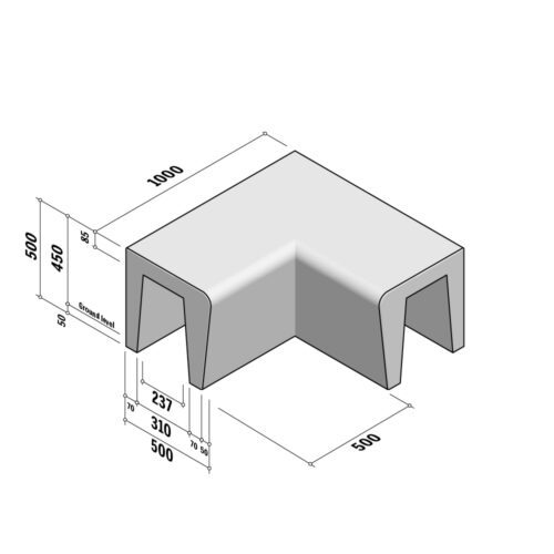 Solid Hollow | Return Internal | 500-450x500 | L500 | 90°
