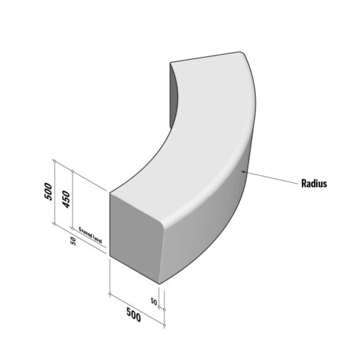 Solid | Radius External | 500-450x500 | L1370 | 1.75m