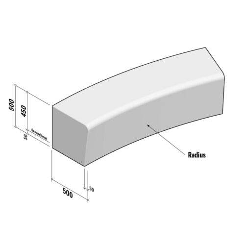 Solid | Radius Internal | 500-450x500 | L1180 | 1.5m