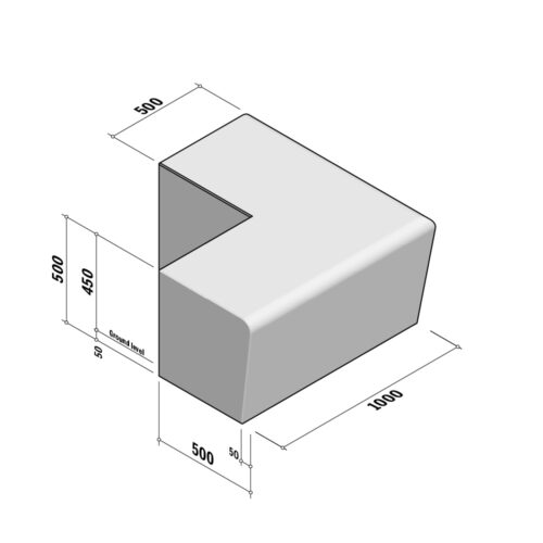 Solid | Return External | 500-450x500 | L1000 | 90°