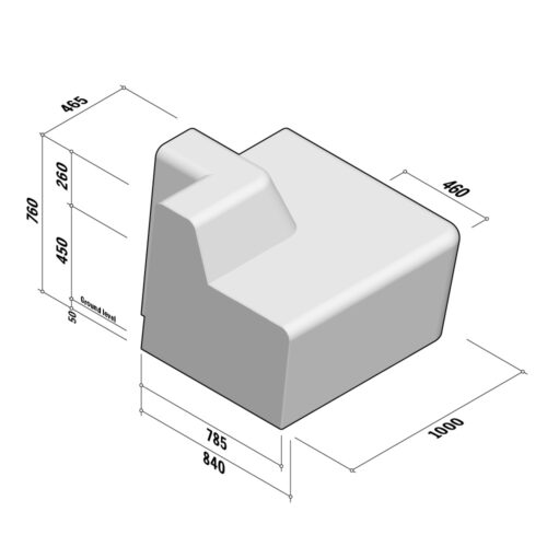 Solid | Return External | with back | 840x760 | L1000 | 90°