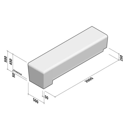Solid | Straight | LED | 500-450x500 | L2000 | Left