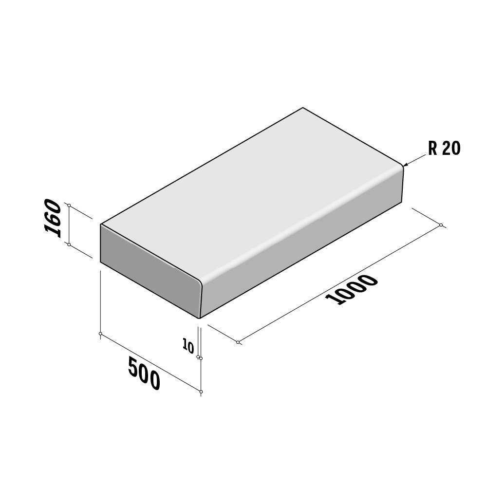 Stair Steps | 500x160 | With recess | L1000