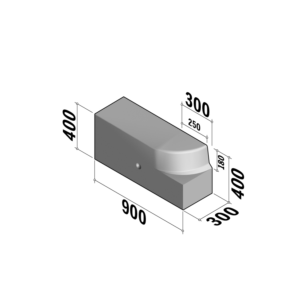 Bus Stop HOV | 250-300x400 | Platform | L-900 | Return | Left | Half-Battered | SQVVB