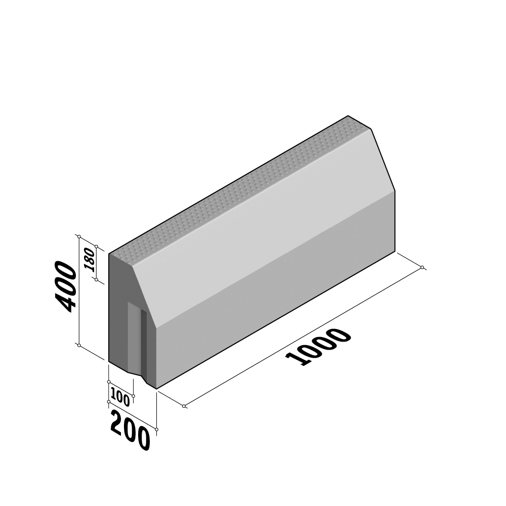 Bus Stop 100-200 | 100-200x400 | Straight | L-1000 | Half-Battered | VVB