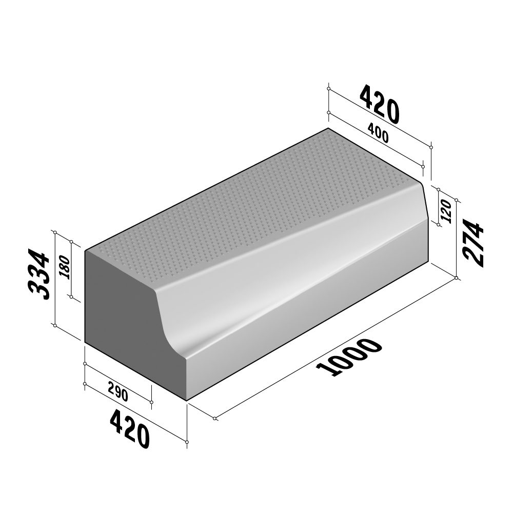 Bus Stop P18 | 420x334 | Transition | to 400-420x274 | L-1000 | Right | Half-Battered | SQSQ
