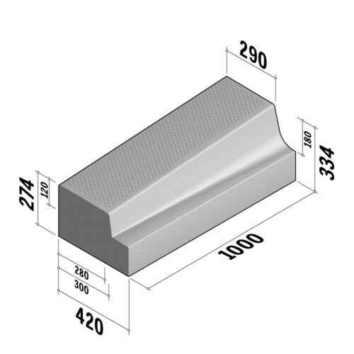 Bus Stop P18 | 420x334 | Transition | to 280-300x274 | L-1000 | Left | Half-Battered | SQSQ