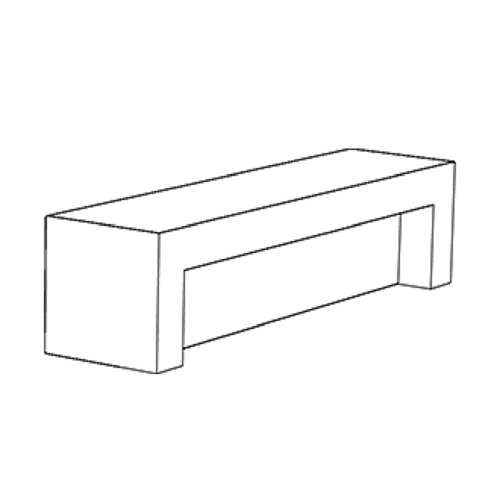 Comu | Backless Bench | Straight Stand-alone