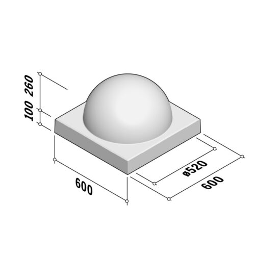 Half Sphere Block | 600x600 | 600x600x360